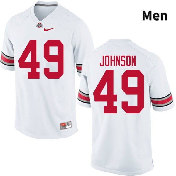 Ohio State Buckeyes Xavier Johnson Men's #49 White Authentic Stitched College Football Jersey